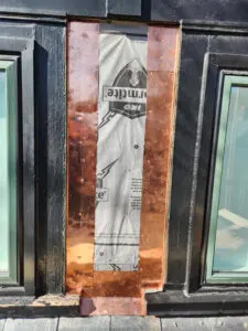 Precise copper fabrication and installation on a Toronto dormer by Right Choice Roofing and Repair, integrated with a synthetic vapor barrier.