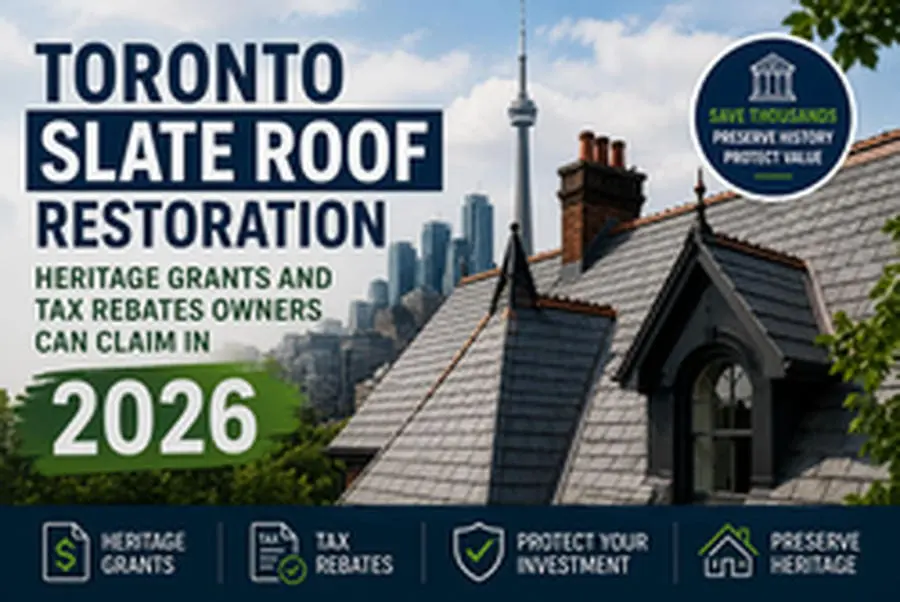 Toronto slate roof restoration with heritage grants and tax rebates available for owners in 2026 by Right Choice Roofing and Repair