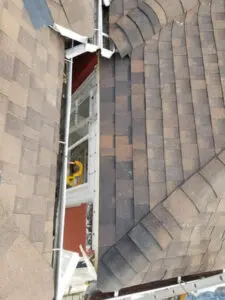 Completed roof Shingle replacement and Eavestrough after wildlife damage repair in Bloor West Village, Toronto by Right Choice Roofing and Repair