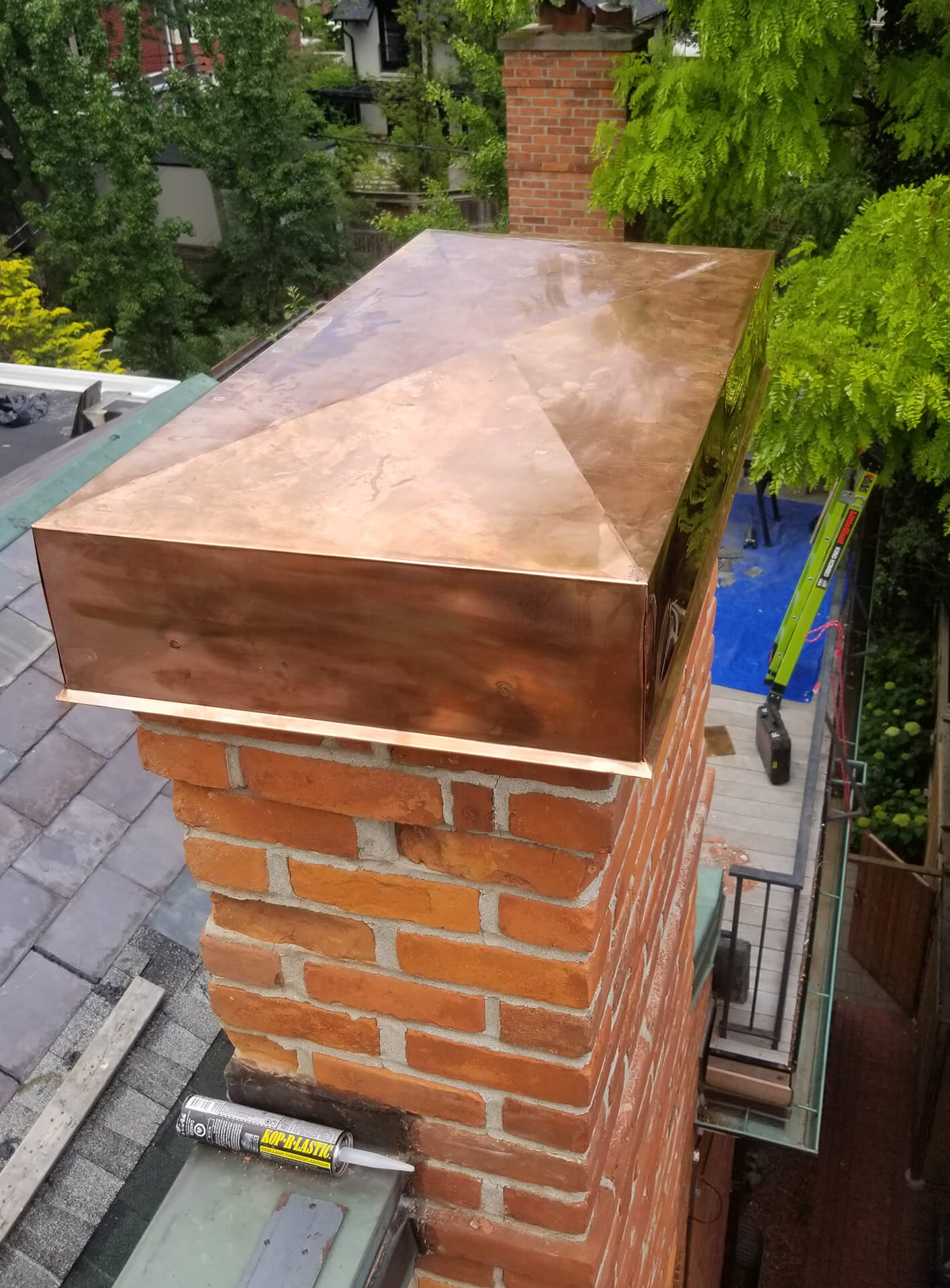 custom metal fabrication for roof repair chimney cap